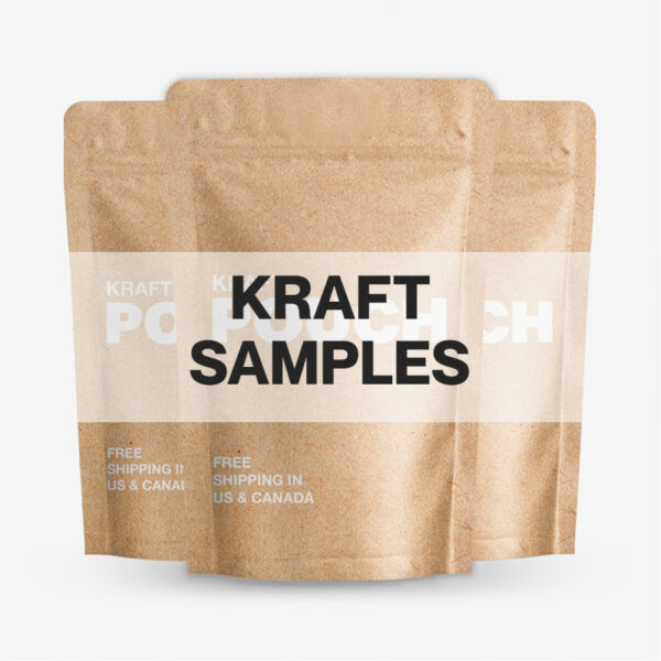 Custom Printed Kraft Stand Up Pouches Samples