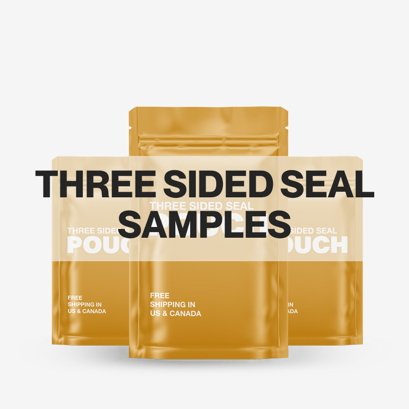 Custom Printed Three Sided Seal Stand Up Pouches Samples